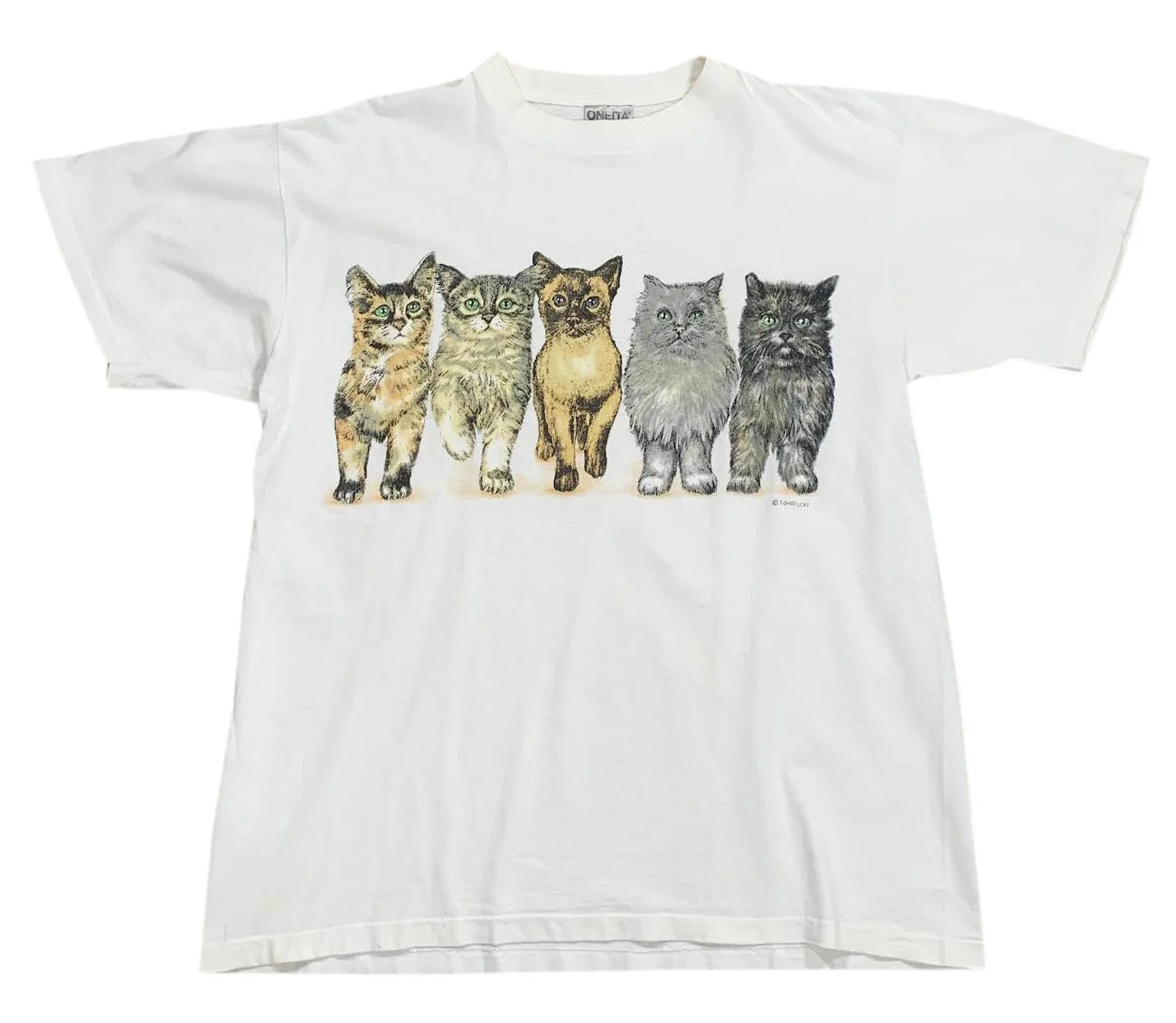 Vintage Cats Double Sided T Shirt (Size L) — RootsBK